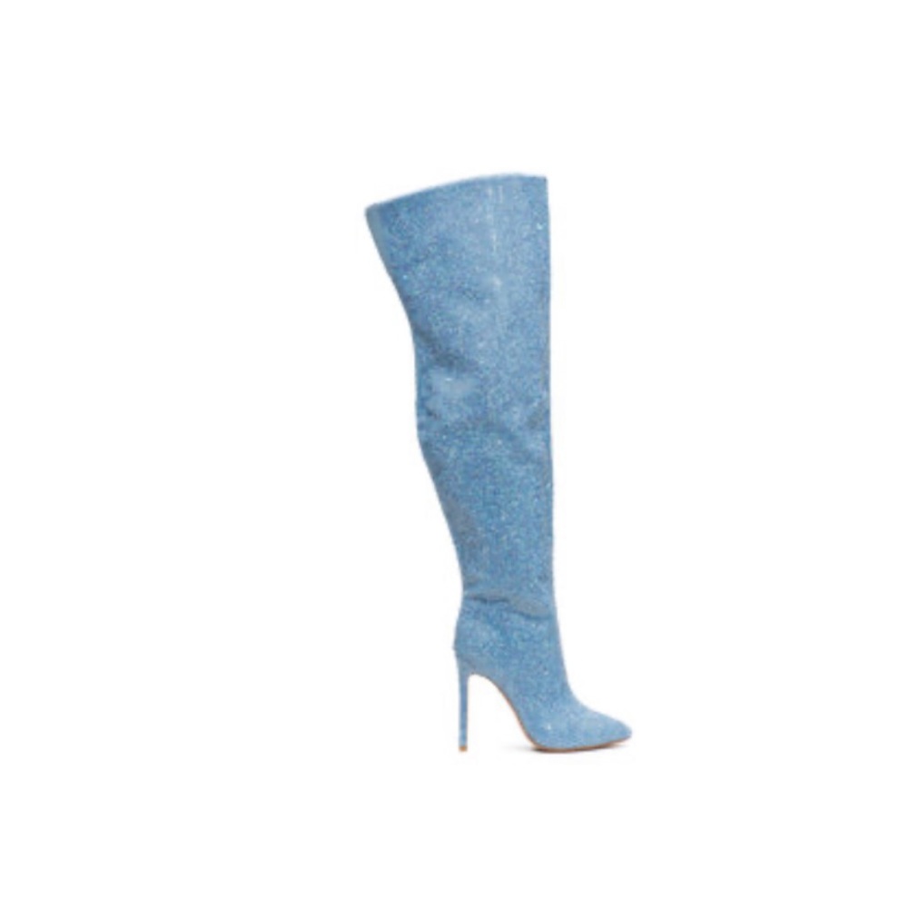 Iamjeniferrle designer *ICY BLUE* DENIM SPARKLING SLOUCH SOLDOUT/NORESTOCK Sz.38